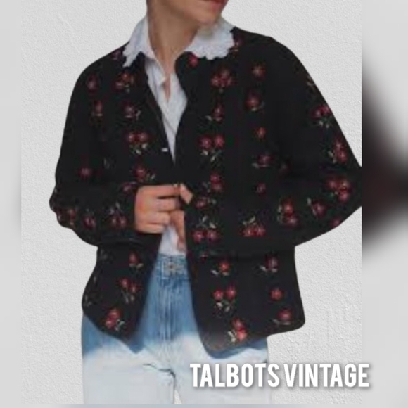 Talbots Vintage Embroidered Cardigan Sweater Size Small NWT - Picture 1 of 16